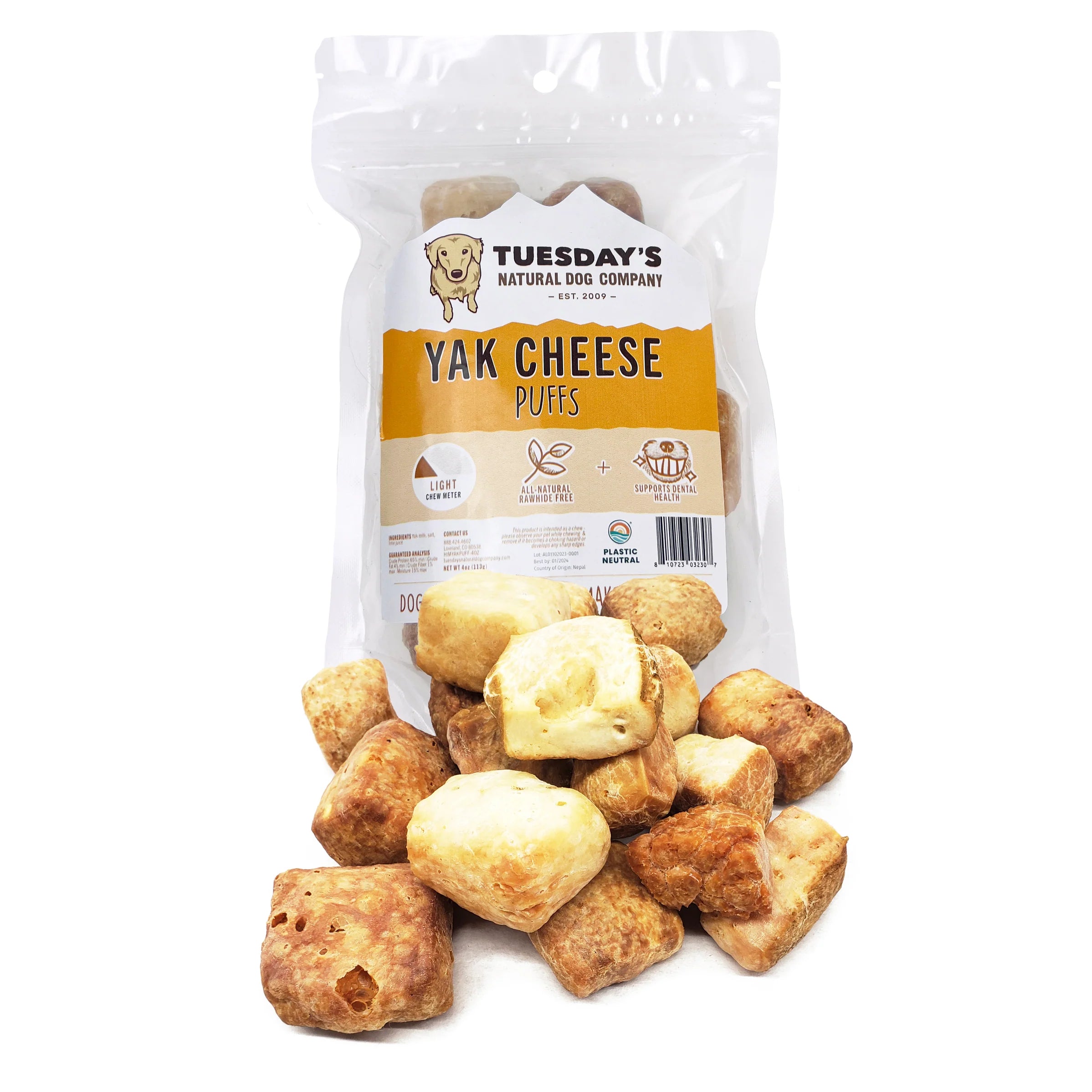 Yak Cheese Value Pack-4 oz Dog Treats "cheese puffs" for dogs