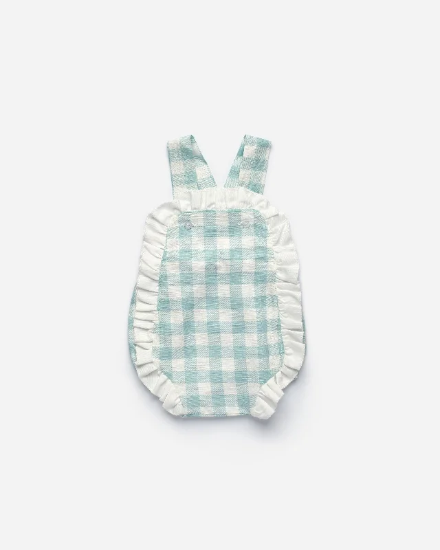 BABY PLAID RUFFLE OVERALL