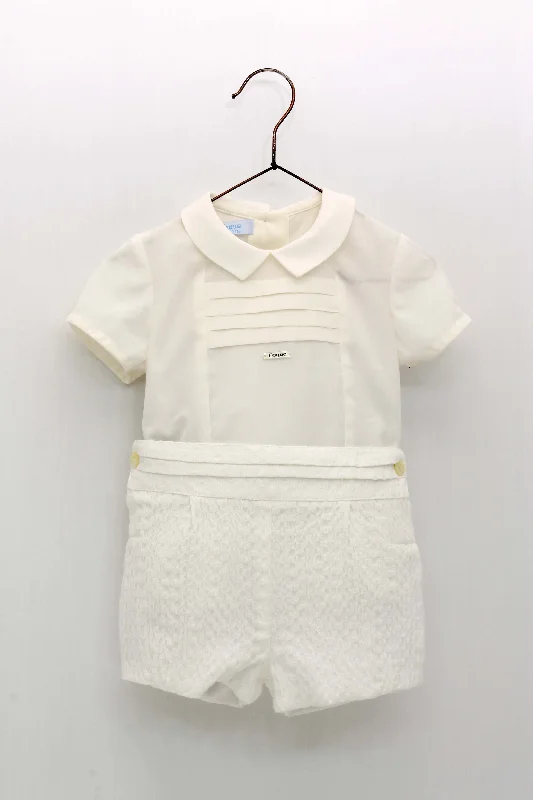 BOY IVORY SHORT SET