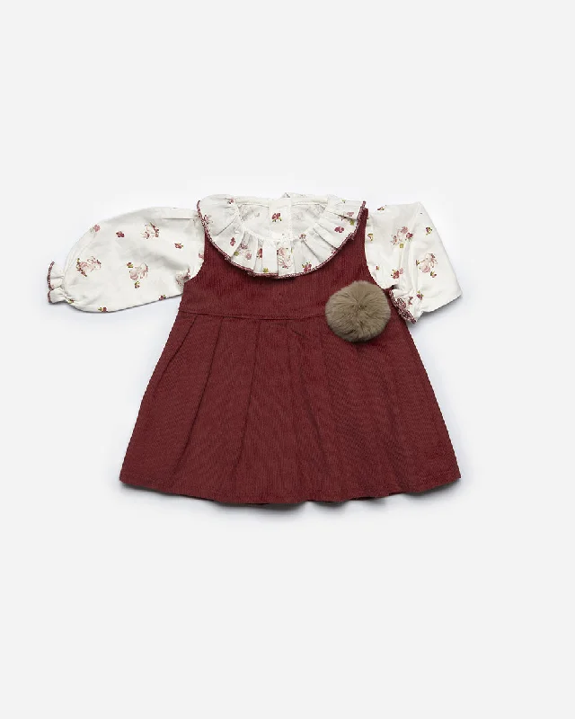 BABY GIRLS DRESS WITH BUNNY SHIRT