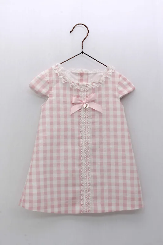 GIRL PLAID SHORT SLEEVE DRESS