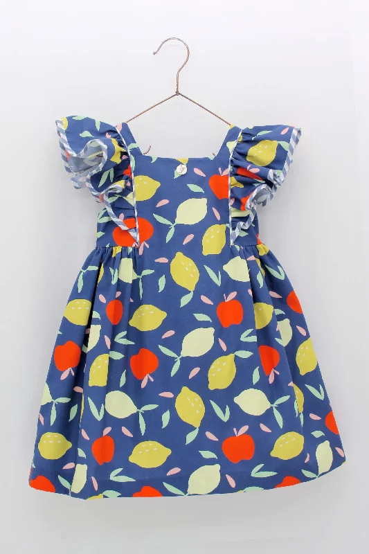 GIRL APPLE LIMON PRINT DRESS