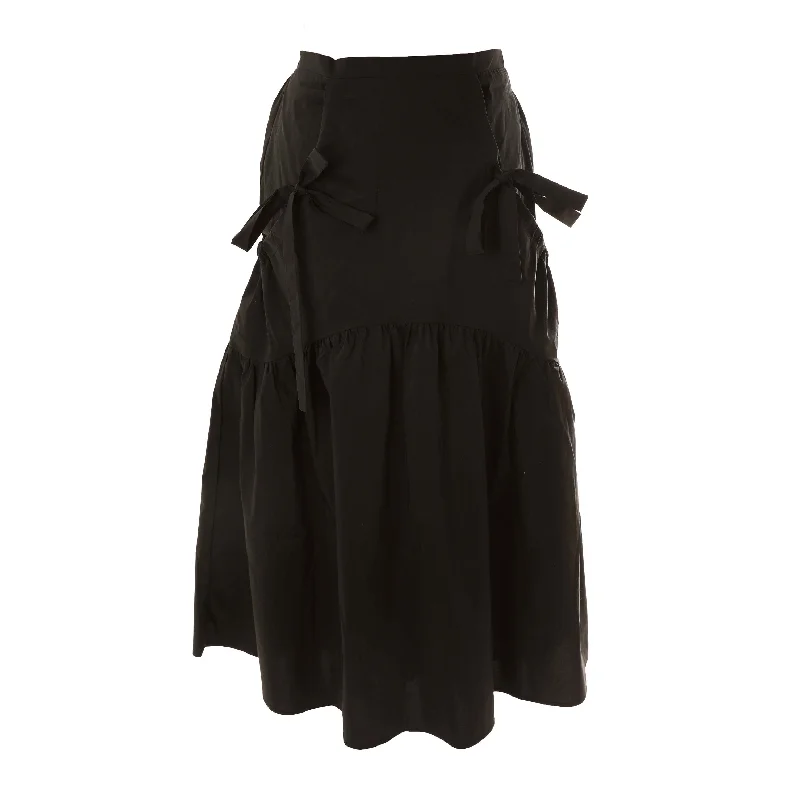 HEV Black Taffeta Bow Detail Skirt