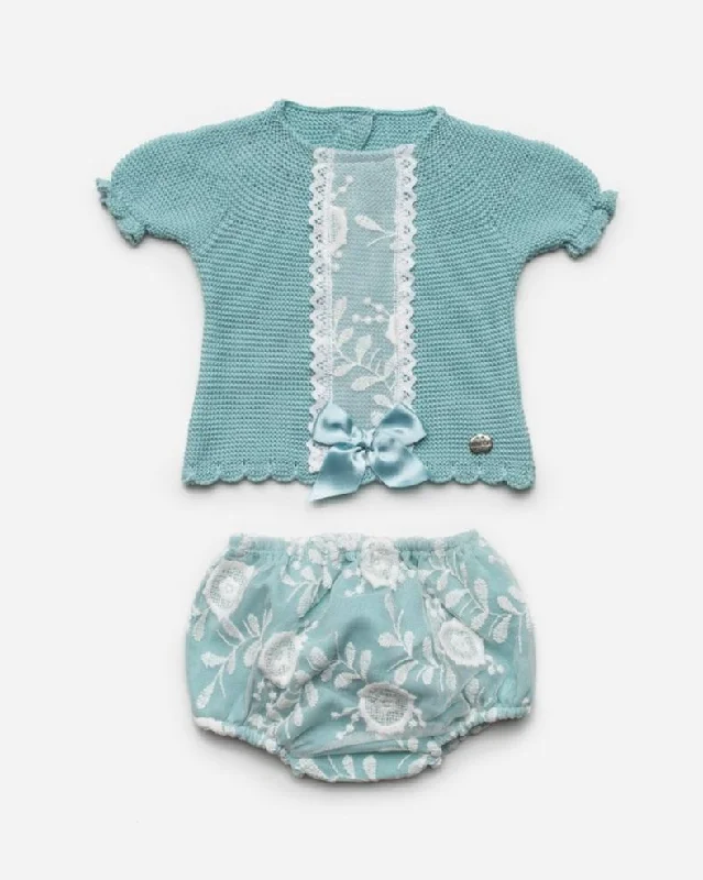 Baby girls floral lace bloomer 2p set