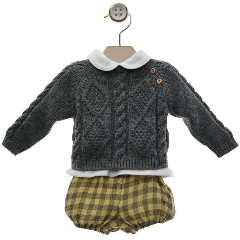 BOY SWEATER WITH SHIRT AND PLAID BOMBACHO 3P SET