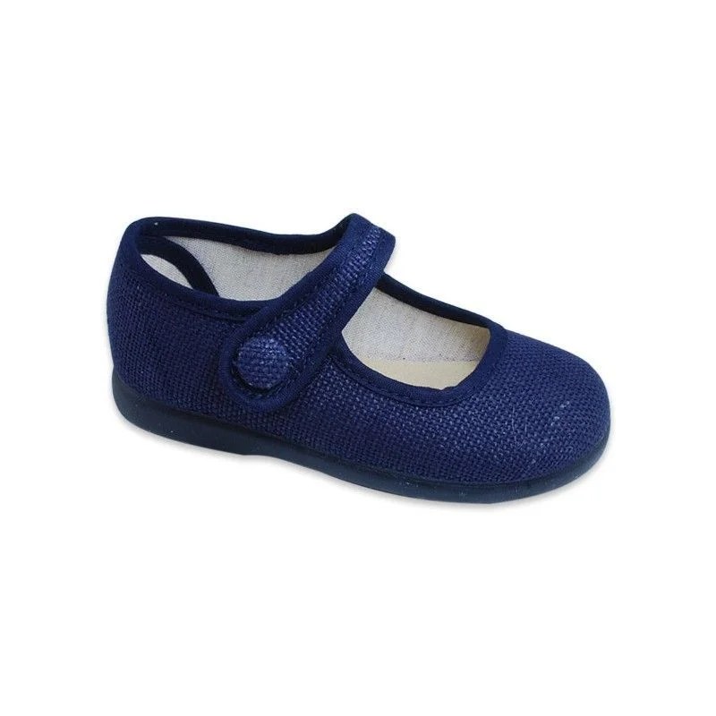 Merceditaver velcro button linen shoes