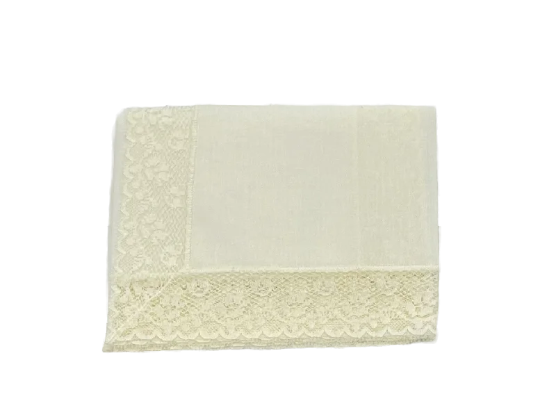 CHRISTENING IVORY SCARF WITH LACE EDGES