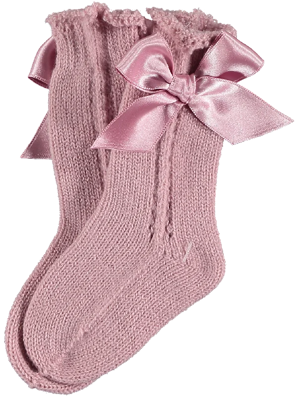 Girls inv high knee bow socks