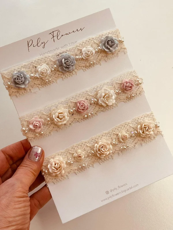 HEAD BANDS FOR BABIES FLOWERS AND SWAROVSKI CRYSTALS PF