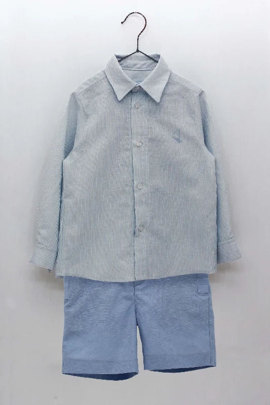 BOY LONG SLEEVE SHIRT WITH SHORT PANTS SET