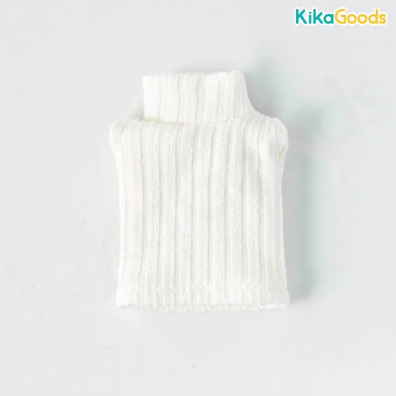 White Mid Collar Sweater