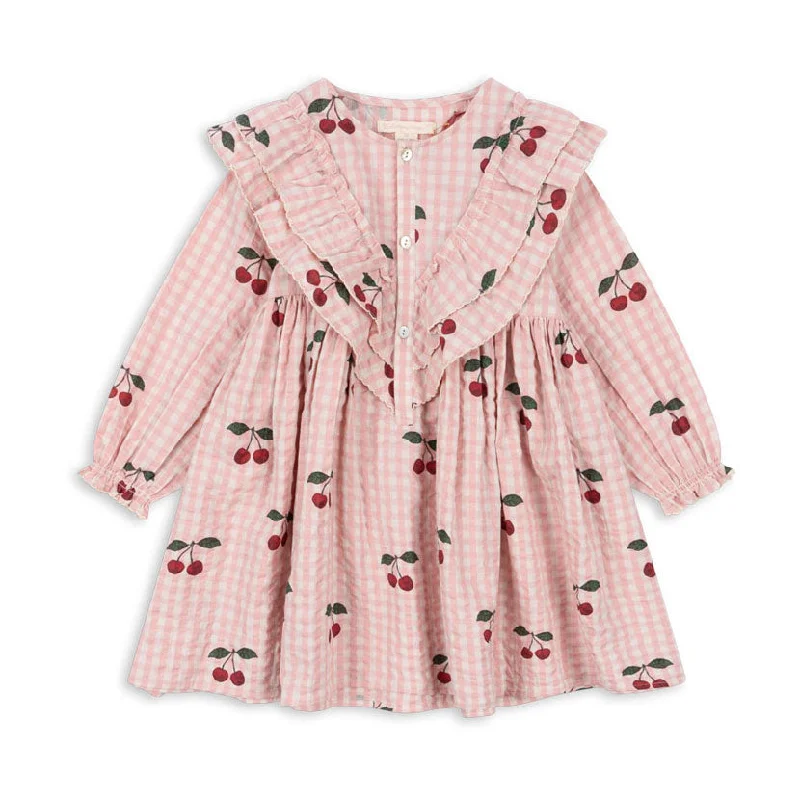 Konges Slojd Cherry Check Kim Frill Dress