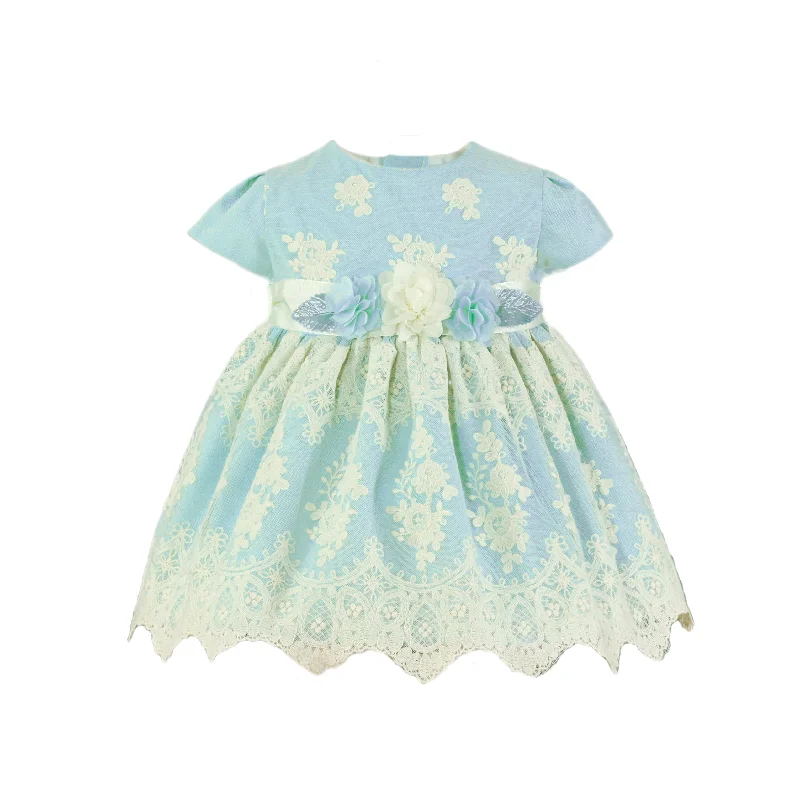 BABY GIRL LACES AND APPLIQUE DRESS