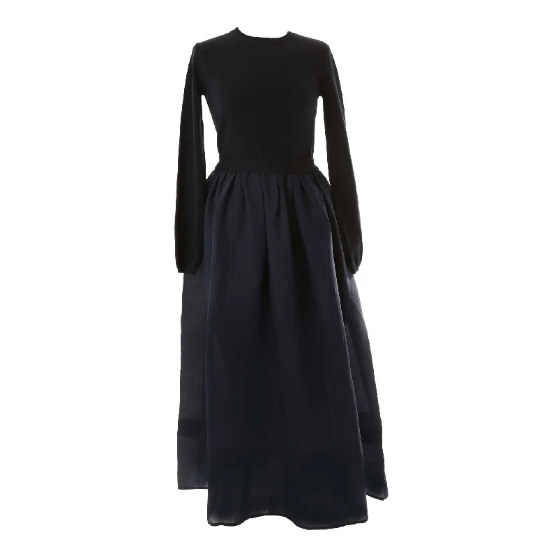 HEV Navy Knit Waist Tie Dress