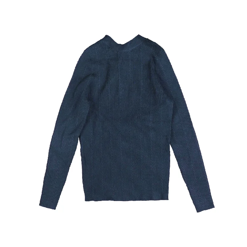 HEV Navy Mock Neck Sweater