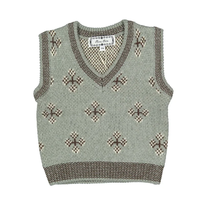 BeneBene Grayish Mint Baby Bud Knit Vest