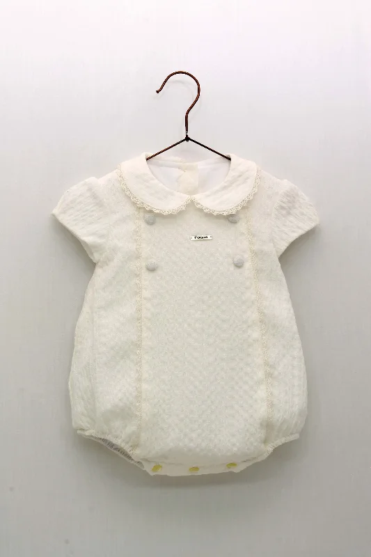 BABY IVORY ROMPER WITH COLLAR