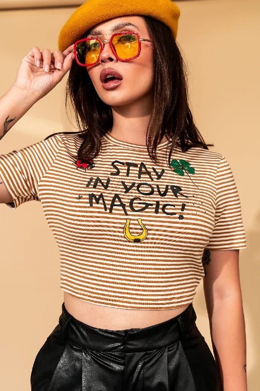 Stay In Your Magic Striped Baby Tee