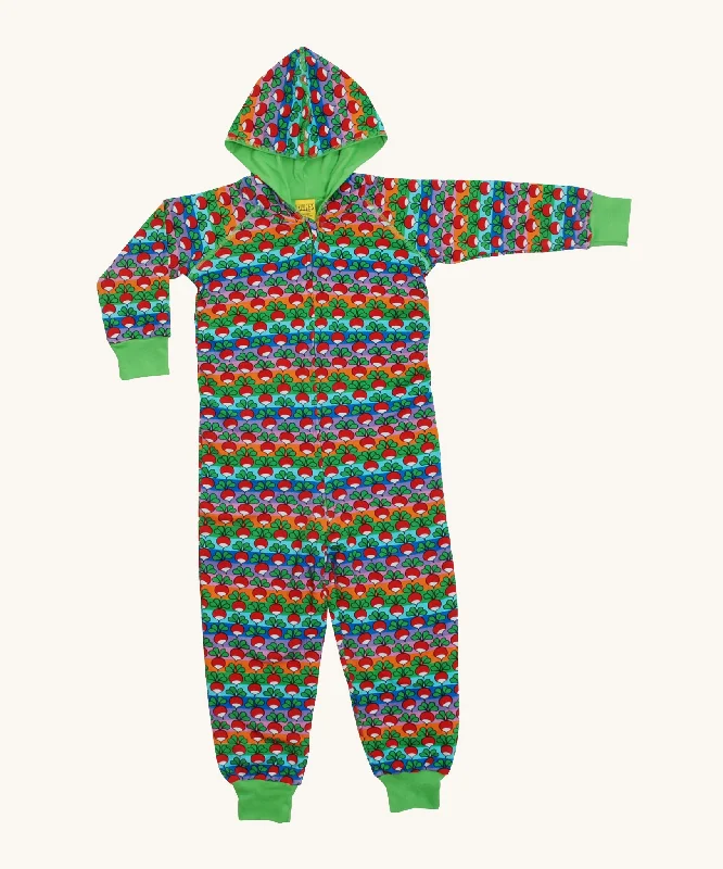 Duns Hooded Onesie - Radish Stripe