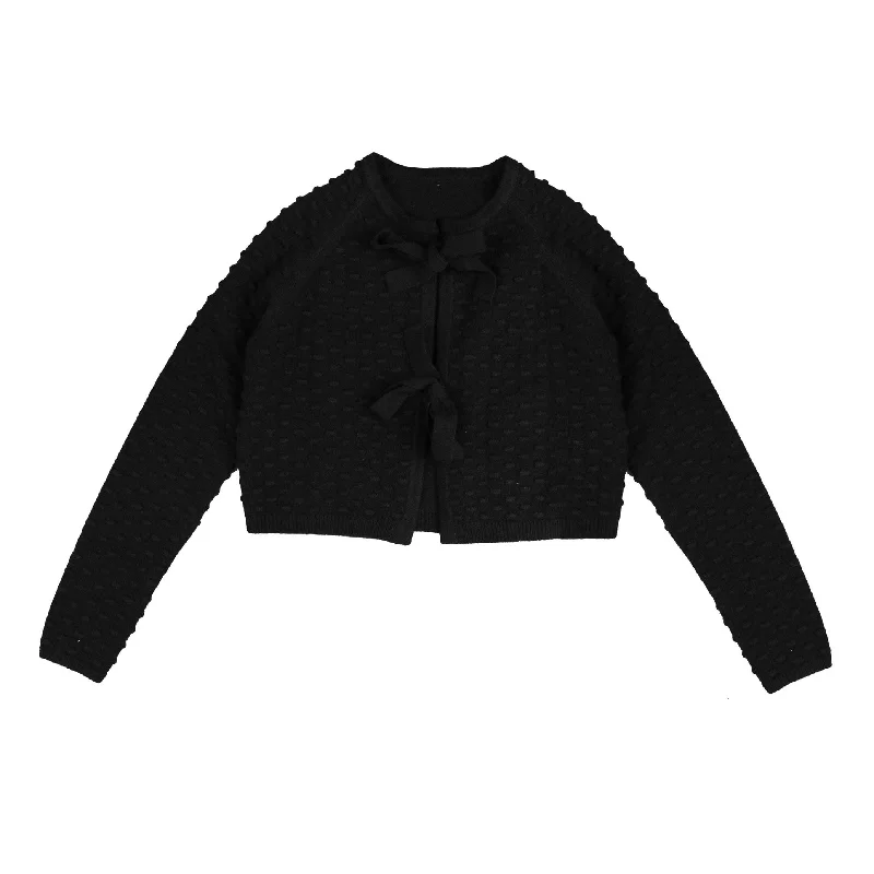 HEV Black Bow Tie Cardigan