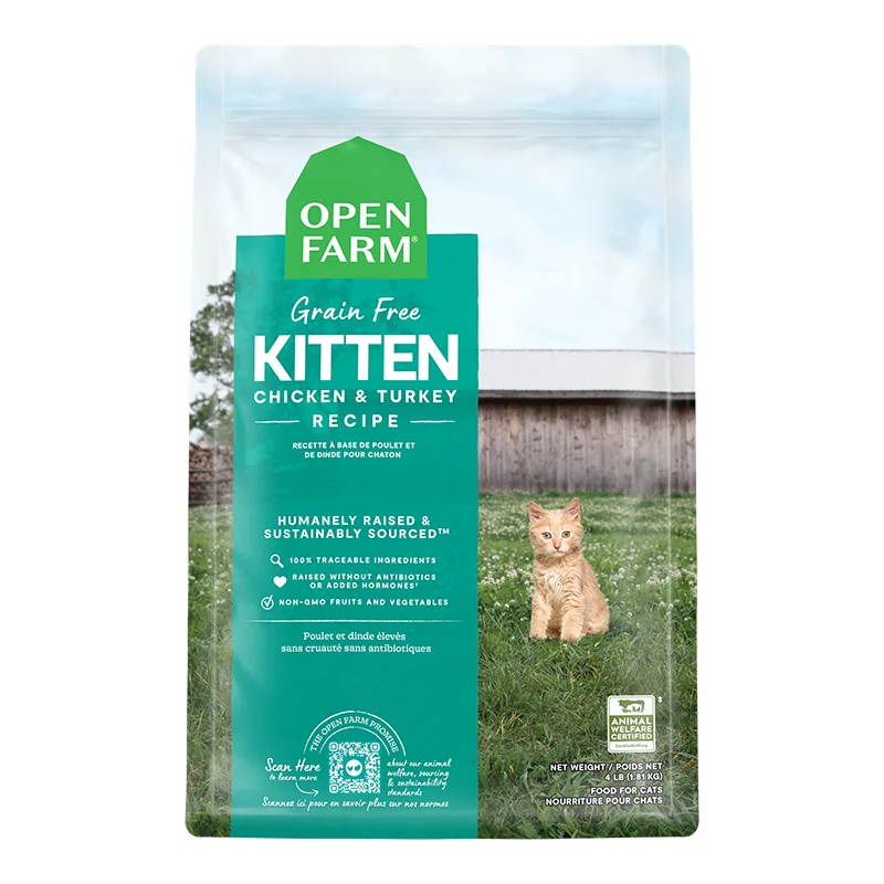 Open Farm Kitten Chicken & Turkey Dry Cat Food 4lb