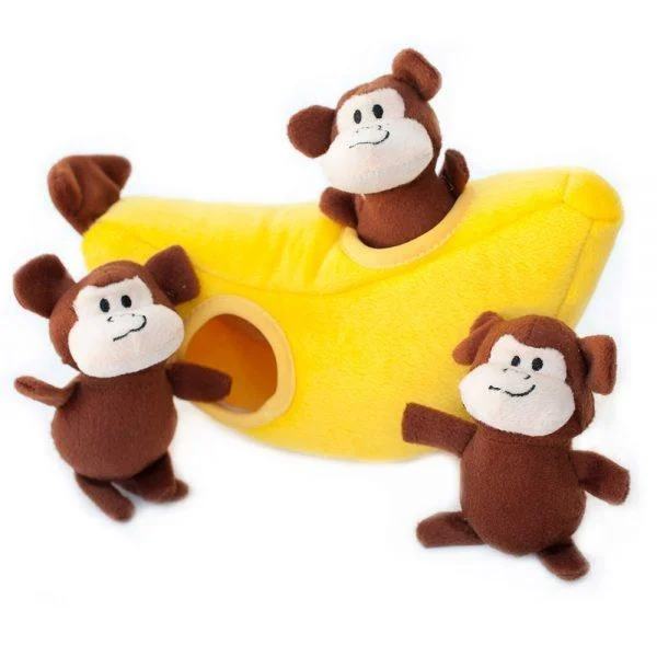 ZippyPaws Zippy Burrow Monkey 'n Banana Hide and Seek Puzzle Dog Toy (Puzzle Dog Toy)