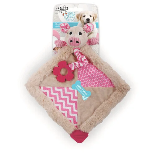 All for Paws Little Buddy Puppy Blanky Piggy Crinkle Blanket and Dog Toy