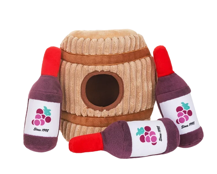 Hugsmart Food Party - Wine Barrel Interactive Dog Toy