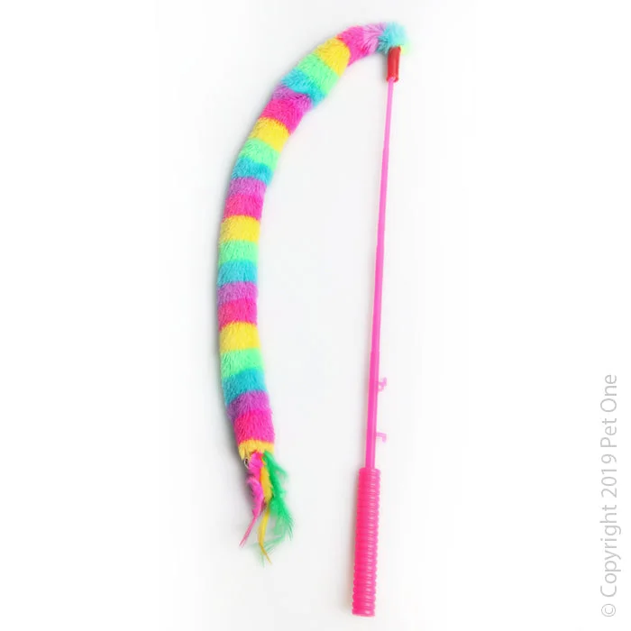 Pet One Cat Toy Wand Tail With Bell 40cm Mixed Colour