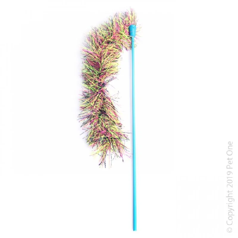 Pet One Cat Toy Wand Tail With Bell 46cm Mixed Colour