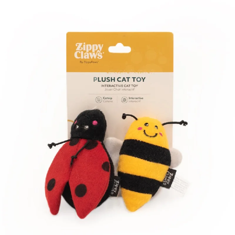 Zippy Paws Zippy Claws Catnip Ladybug and Bee Cat Toy 2 Pack