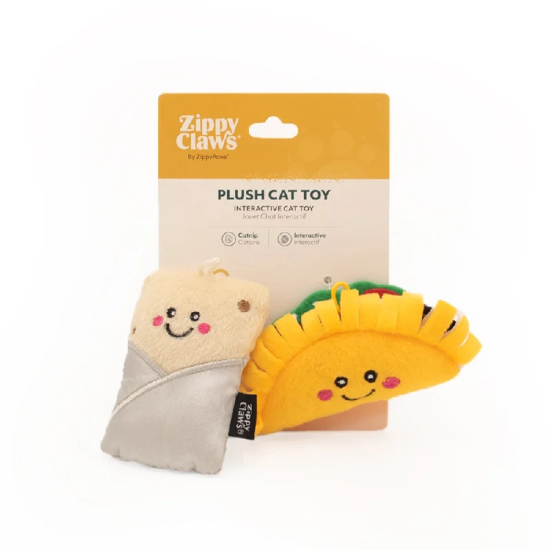 Zippy Paws Zippy Claws NomNomz Taco and Burrito Cat Toy 2 Pack