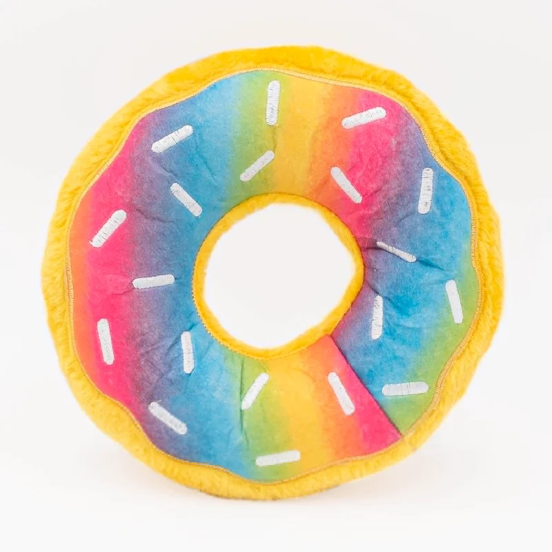 Zippy Squeaky Dog Toy, Donutz Rainbow Jumbo